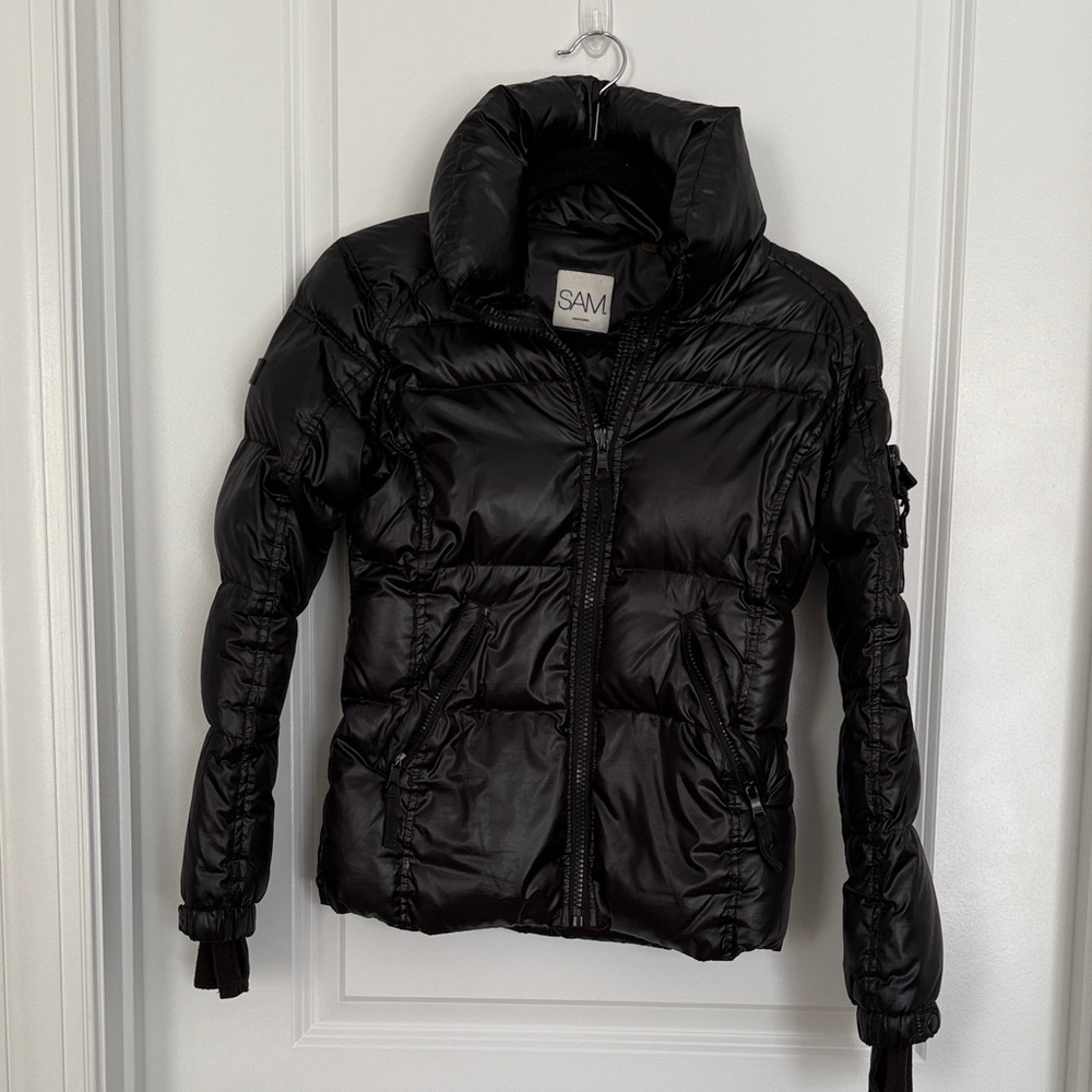 SAM. Women's Shiny Black Puffer Jacket